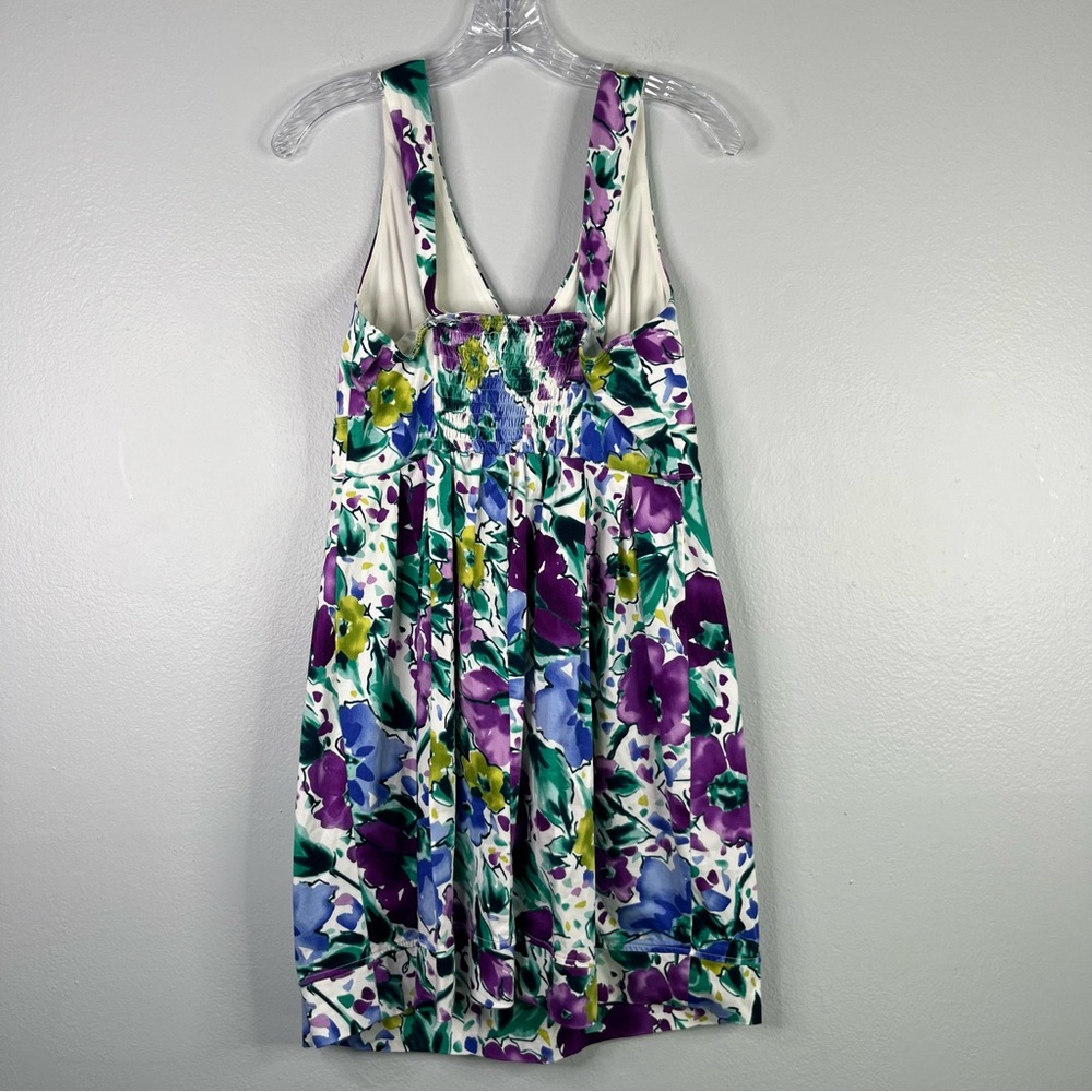 Maurices Dress Women’s 9/10 Purple Blue Floral Sleeveless V Neck Mini Summer - Picture 8 of 13